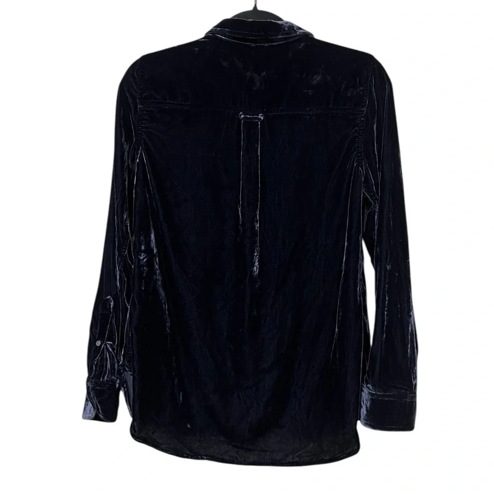 J. Crew NWT classic fit button down velvet shirt in purple blue